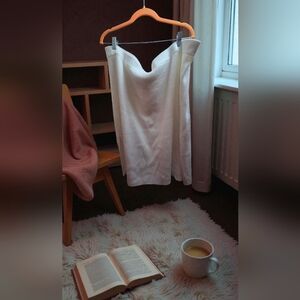 Ava & Viv Elegant White Sweater Skirt 3XL Like New!